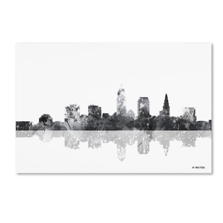 Marlene Watson 'Cleveland Ohio Skyline BG-1' Canvas Art,16x24